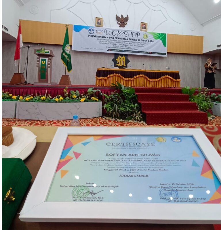 Sofyan Arief, S.H., M.Kn Kembali Jadi Narasumber Nasional dalam Workshop Sentra Kekayaan Intelektual 2024 di Medan