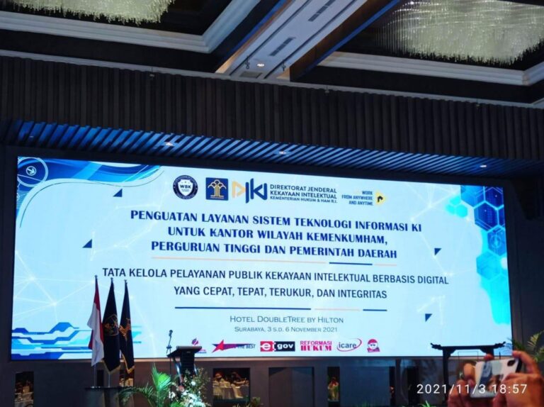 Sentra HKI UMM Hadiri Kegiatan Penguatan Layanan Sistem Teknologi Informasi Kekayaan Intelektual di Surabaya
