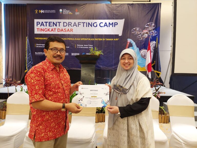 Selamat! Dr. Ahmad Wahyudi, M.Kes Terpilih sebagai Peserta Terbaik Patent Drafting Camp DJKI 2022