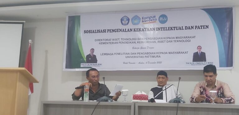 Sentra HKI UMM Jadi Narasumber dalam Sosialisasi Kekayaan Intelektual dan Paten Batch 2 Tahun 2022 di Ambon