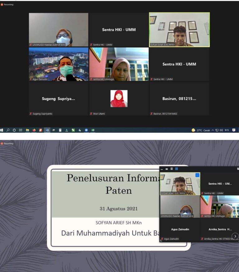 Sentra HKI UMM Jadi Narasumber dalam Pelatihan dan Praktek Pendaftaran Merek dan Paten di Universitas Muhammadiyah Gombong